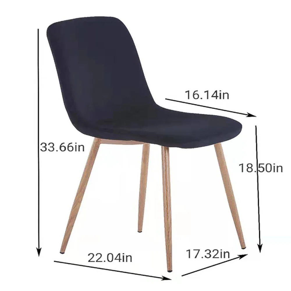 

4Pcs Dining Chair Modern Bar Chair Kitchen Chair with Padded Seat Faux Leather Tulip Beech Wooden Legs Lounge Chair