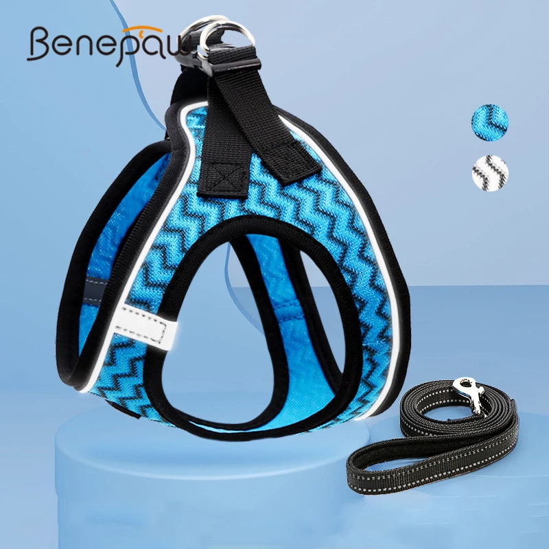 

Benepaw Durable No Pull Small Medium Dog Harness And Leash Set Breathable Reflective Cat Puppy Harness Vest Easy Put On/take Off