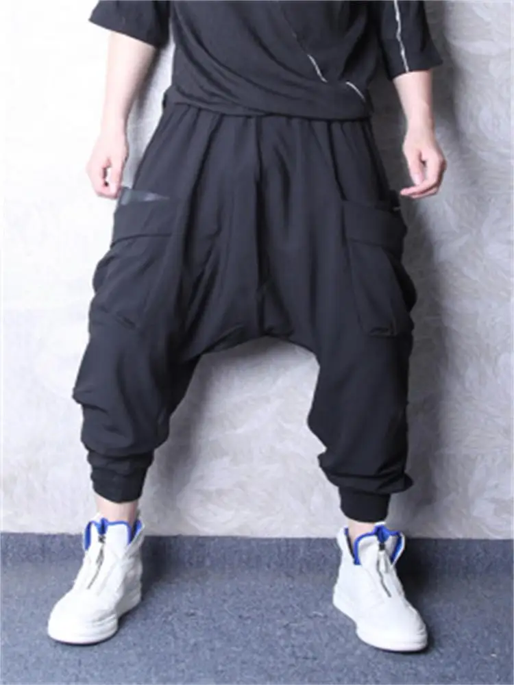 Men'S Pants Spring And Autumn New Fashion Hair Stylist Style Harajuku High Street Dark Casual Loose Personality Long Pants