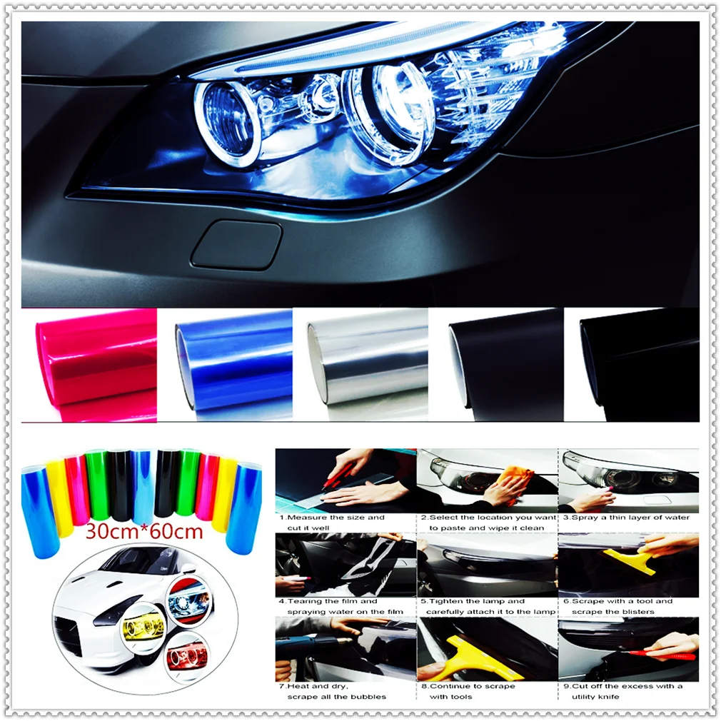 Автомобильный тюнинг головной светильник задняя фара туман Декор виниловая