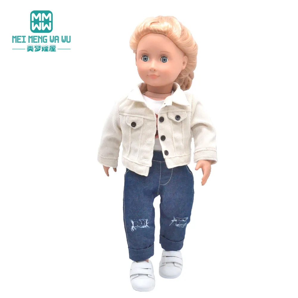 

Clothes for doll fits 17inch Toys new born doll and American doll Fashion jacket set pink, red, brown, khaki