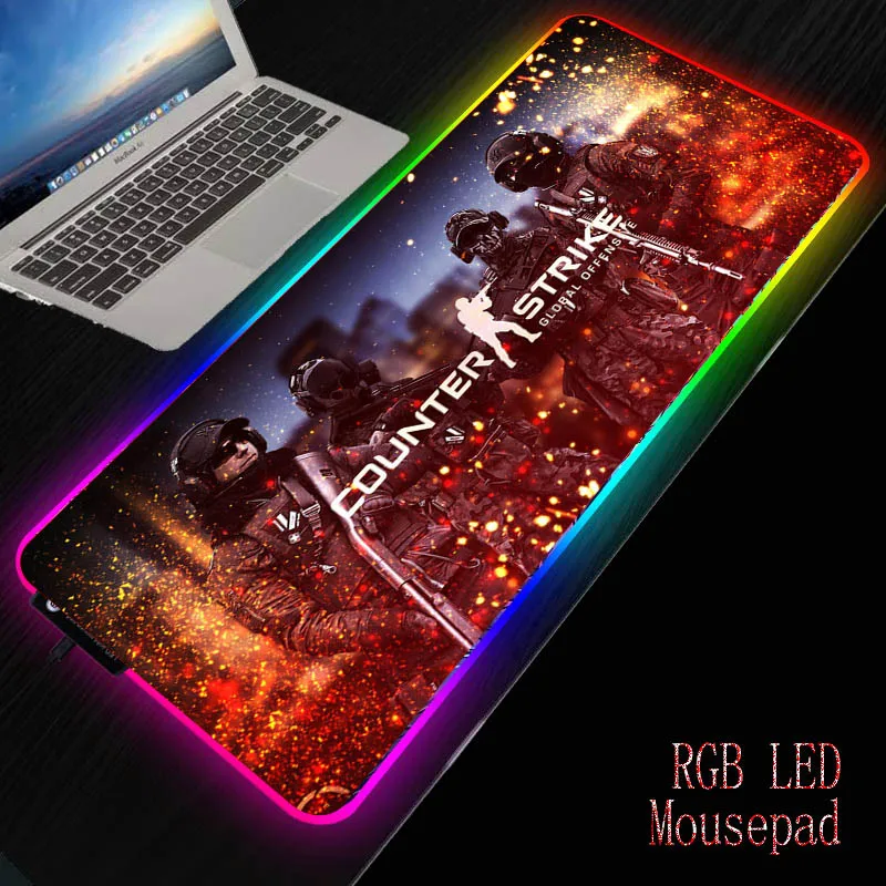 

RGB Gaming Mouse Pad 90X40/80x30cm LED Light Computer Mousepad XL Gamer Desk Mat Pad Non-slip for PC Keyboard Laptop for CSGO