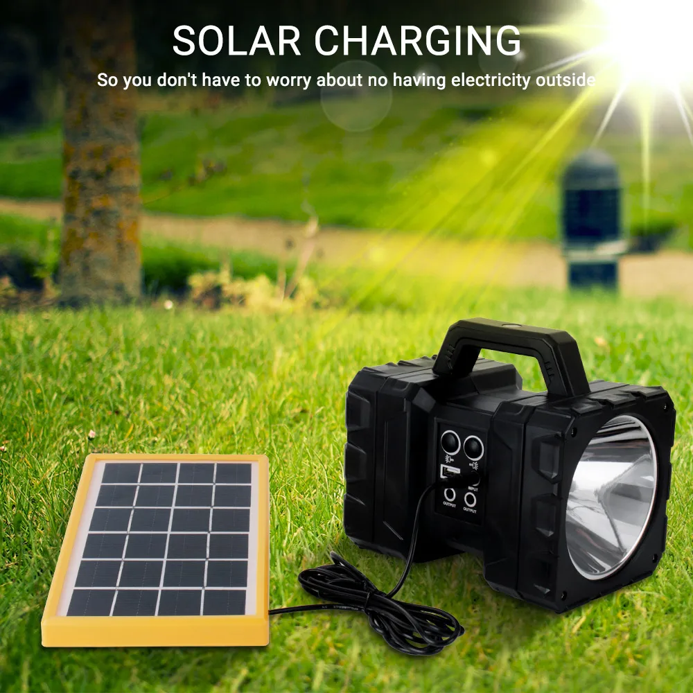 Солнечный светодиодный кемпинг Фонари с двойной головкой вспышки светильник