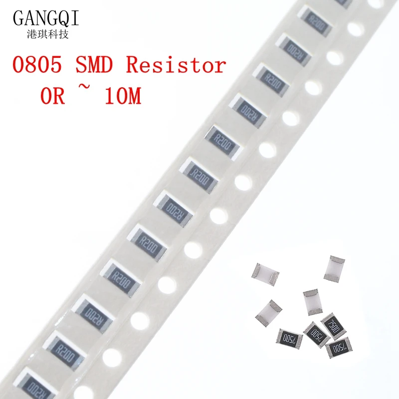 

100 шт. 1% SMD резистор 0R ~ 10M 1/8W 0 0805 1 10 0,1 100 150 Ом 1K 220 K 330 K 10K 2,2 K 1R 10R 100R 150R 220R 330R 1M 10M