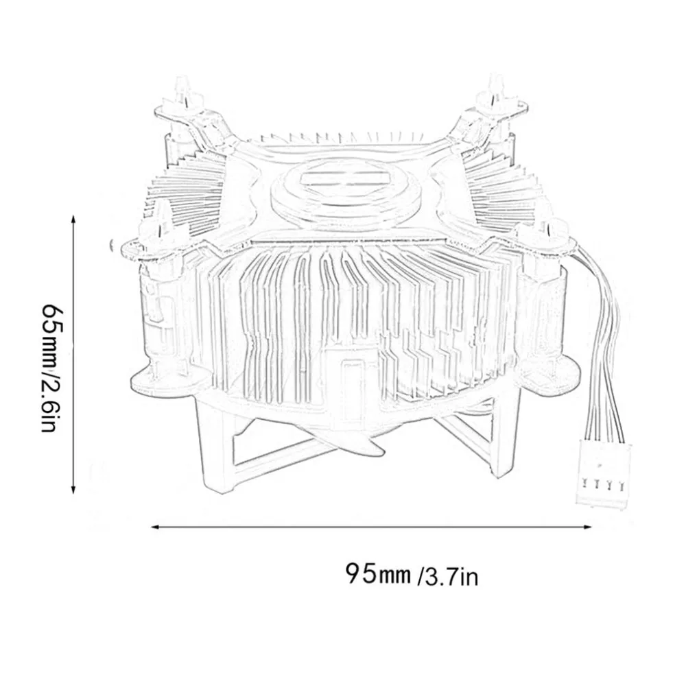 

Material CPU Cooler Quiet Silent Cooling Fan 775/1155/1156 Newest High Quality Aluminum for Computer PC 4PIN
