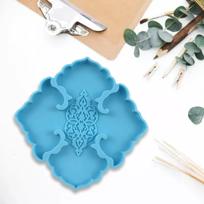 

Square Hollow Coaster Epoxy Resin Mold Cup Mat Silicone Mould DIY Crafts Home Decorations Casting Tools