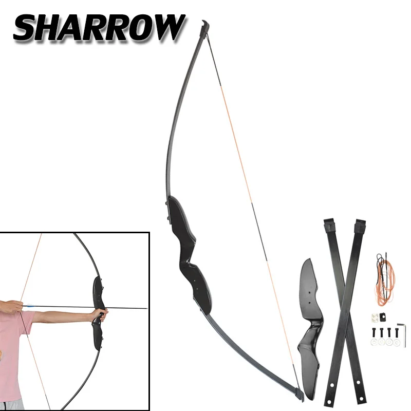 1 шт. стрельба из лука Рекурсивный черный 40 фунтов деревянный лук стрелы для детей