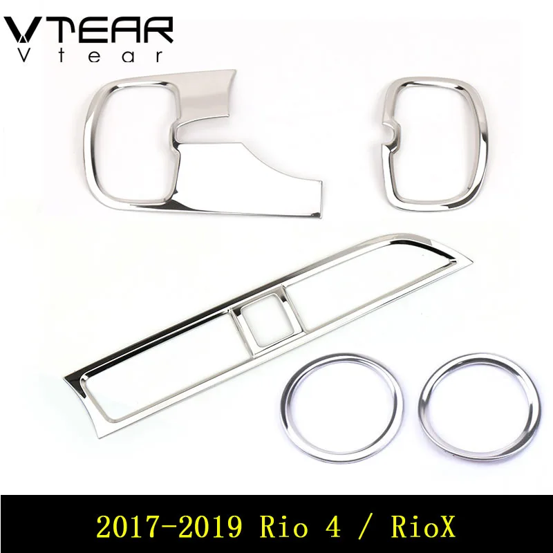 

Vtear для киа рио 4 х лайн тюнинг Kia Rio 4 x линейные аксессуары воздушный выход круглая крышка x-line интерьерные молдинги автостайлинг хромированная отделка украшения 2017