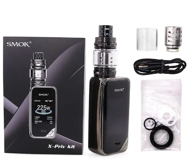 SMOK X-PRIV набор электронных сигарет 225 Вт X PRIV Box Mod с TFV12 Prince Tank 8 мл испаритель VAPE SMOK XPRIV Kit - Цвет: Gun Metal No Gift