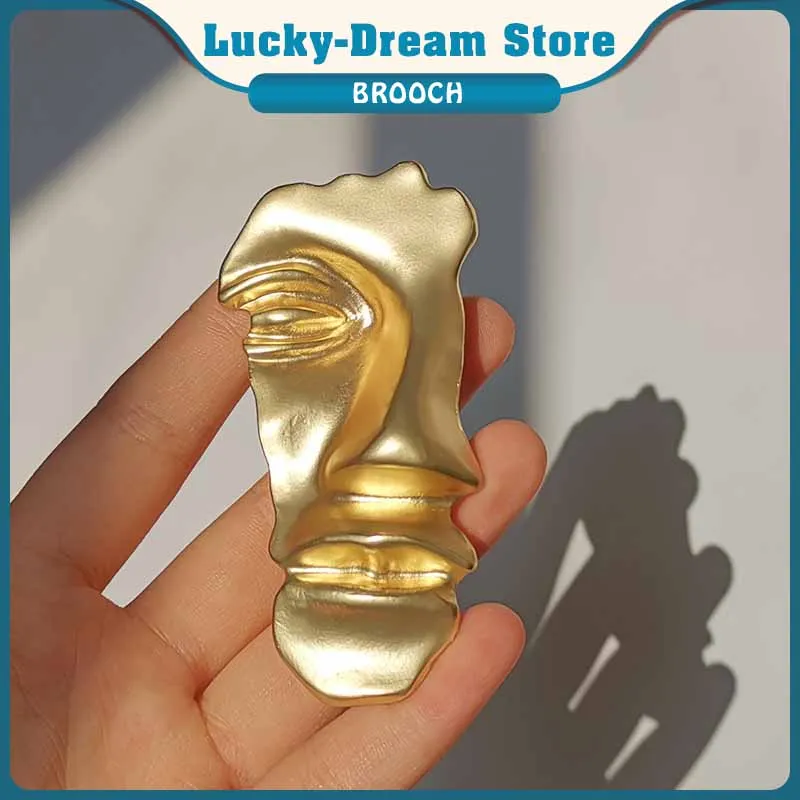 Золотая абстрактная маска неполная Личная брошь винтажный Шарм для мужчин и