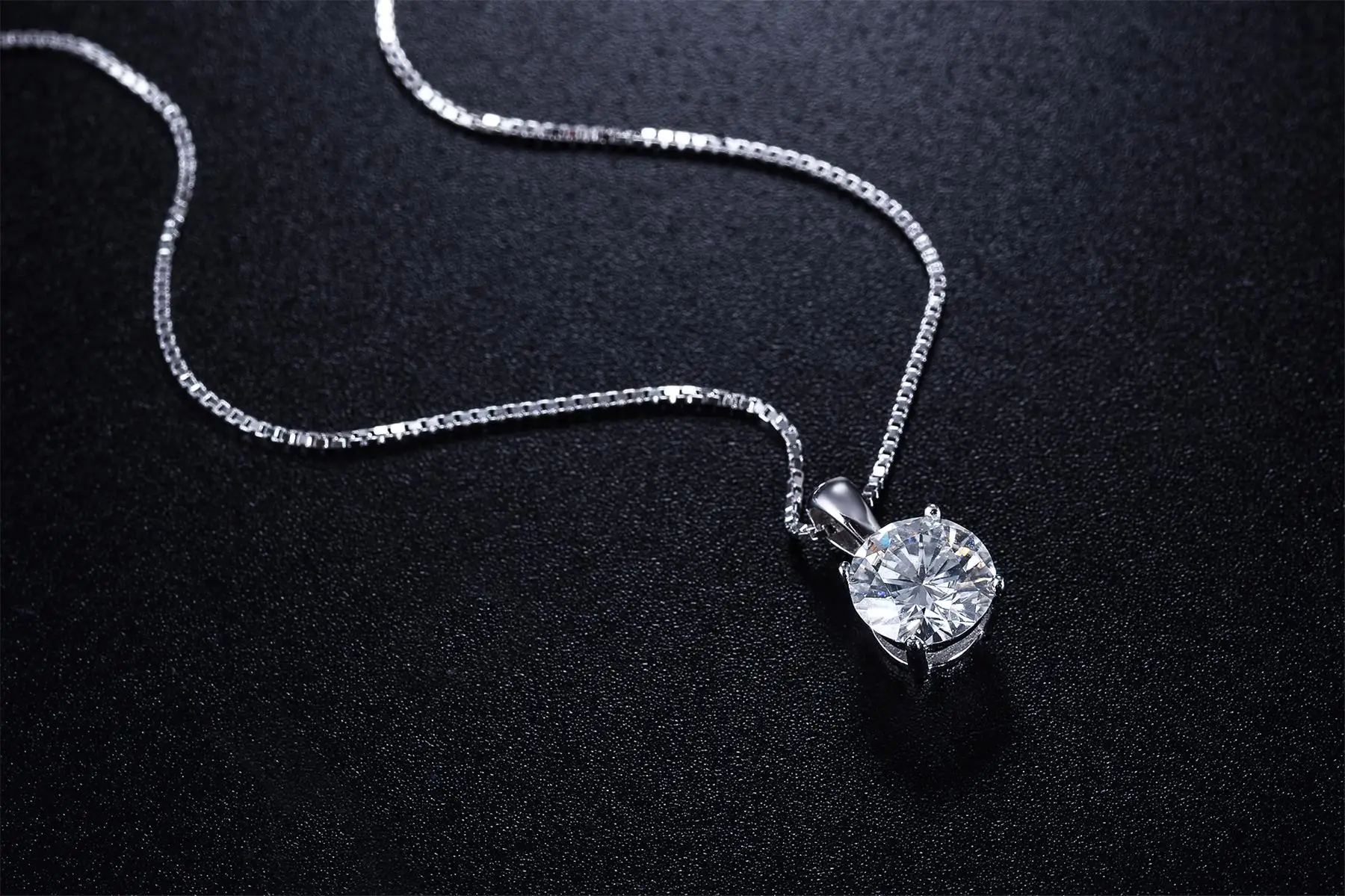 Kkmall магазин круглые серебряные подвески Moissanite 1.00ct Роскошные Подвески Moissanite серьги-гвоздики Moissanite ожерелья