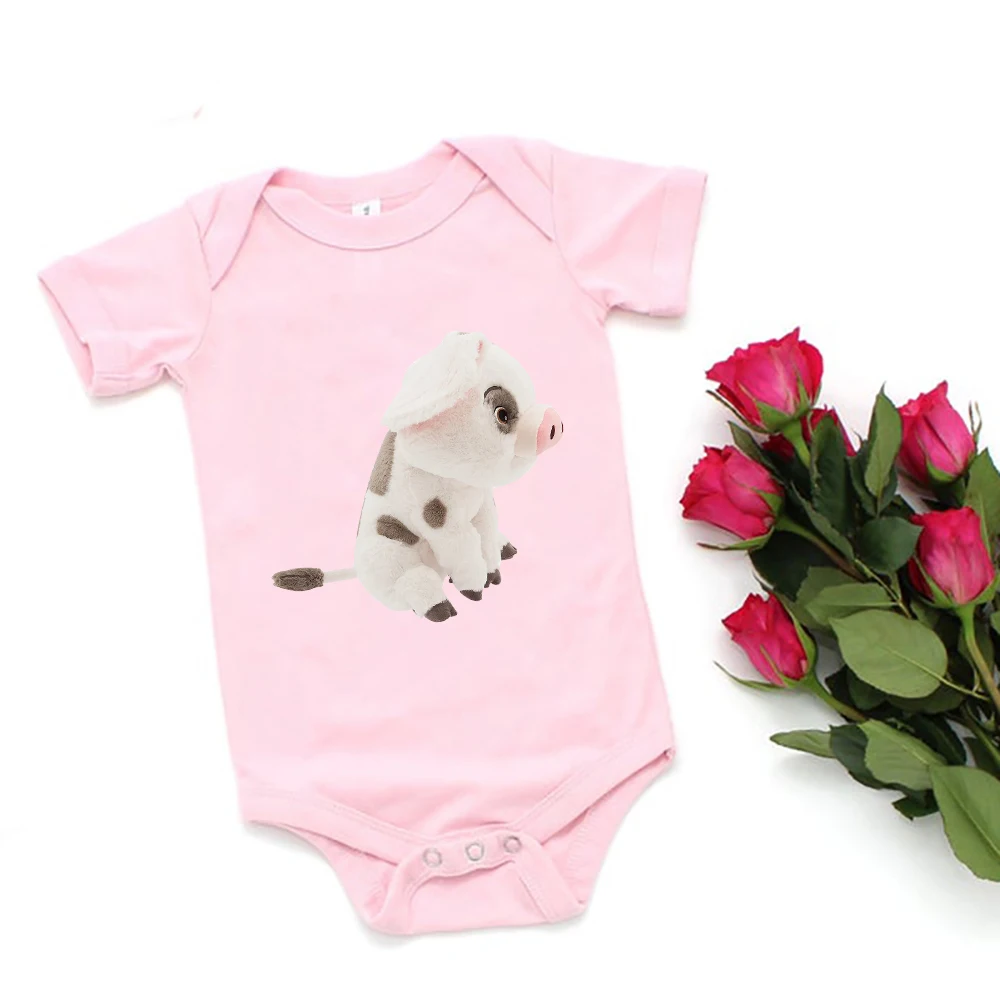 Animal lindo ni&ntilde;o ni&ntilde;a mono de dibujos animados divertido cerdito impresi&oacute;n beb&eacute; reci&eacute;n nacido Ropa de talla grande verano beb&eacute; ni&ntilde;a cuerpo 0-24M-5