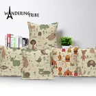 Мультяшная детская наволочка для детской площадки, милые животные, медведь, тигр, наволочки для диванных подушек, льняные разноцветные Индивидуальные наволочки