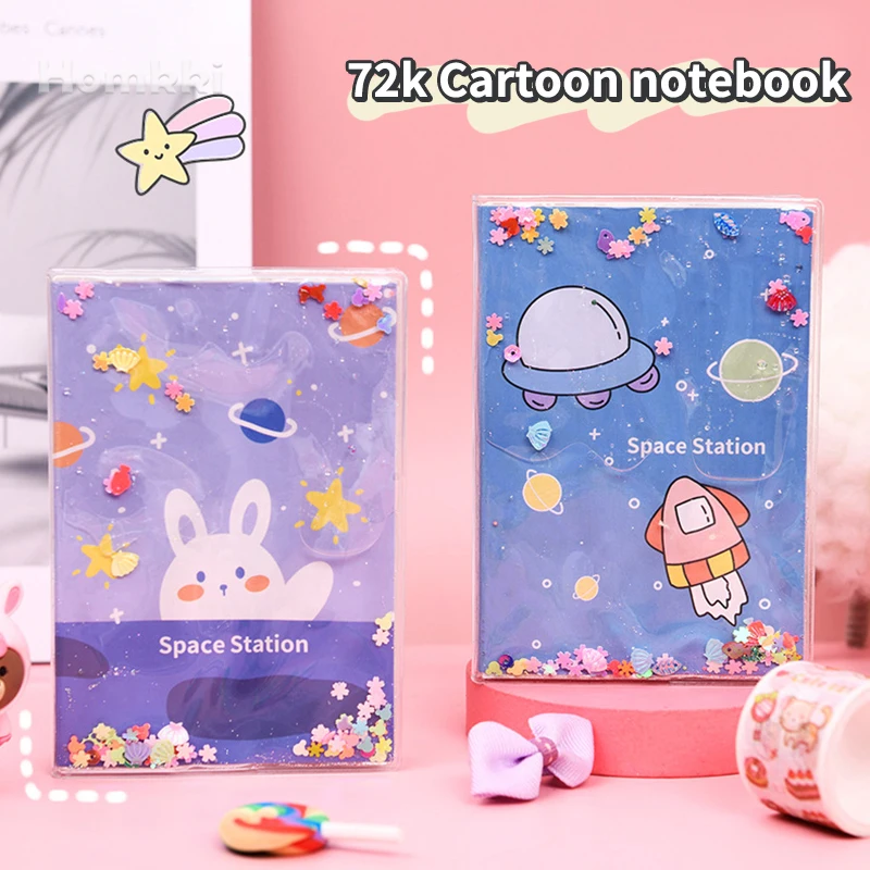 

1Pcs A7 Cartoon Diary Notebooks Pink Purple Agenda Planner Note Book Kawaii Birthday Gifts School Office Stationery Supplies