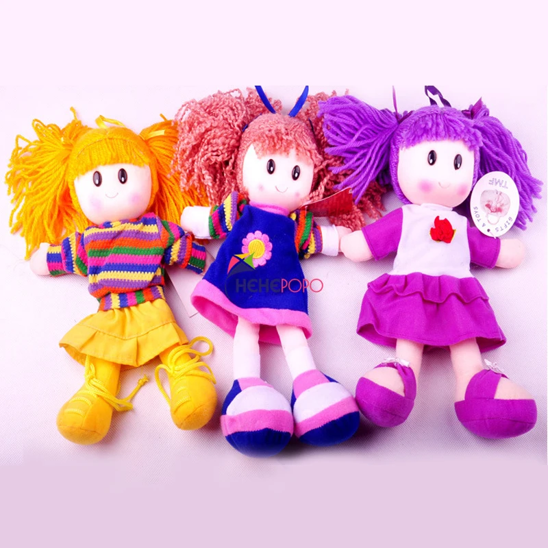 Мягкие набивные куклы 28 см в продаже твист шерстяные волосы детские плюшевые
