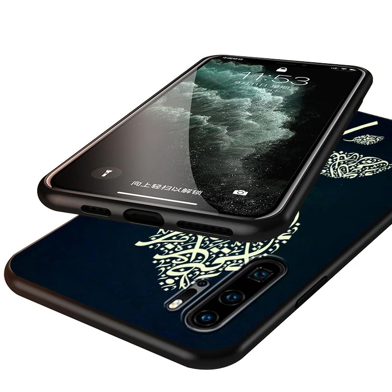 

Lslamic Theme Style Silicone Cover For Huawei P40 P30 P20 Pro P10 P9 P8 Lite E Plus 2019 2017 5G Black Soft Phone Case