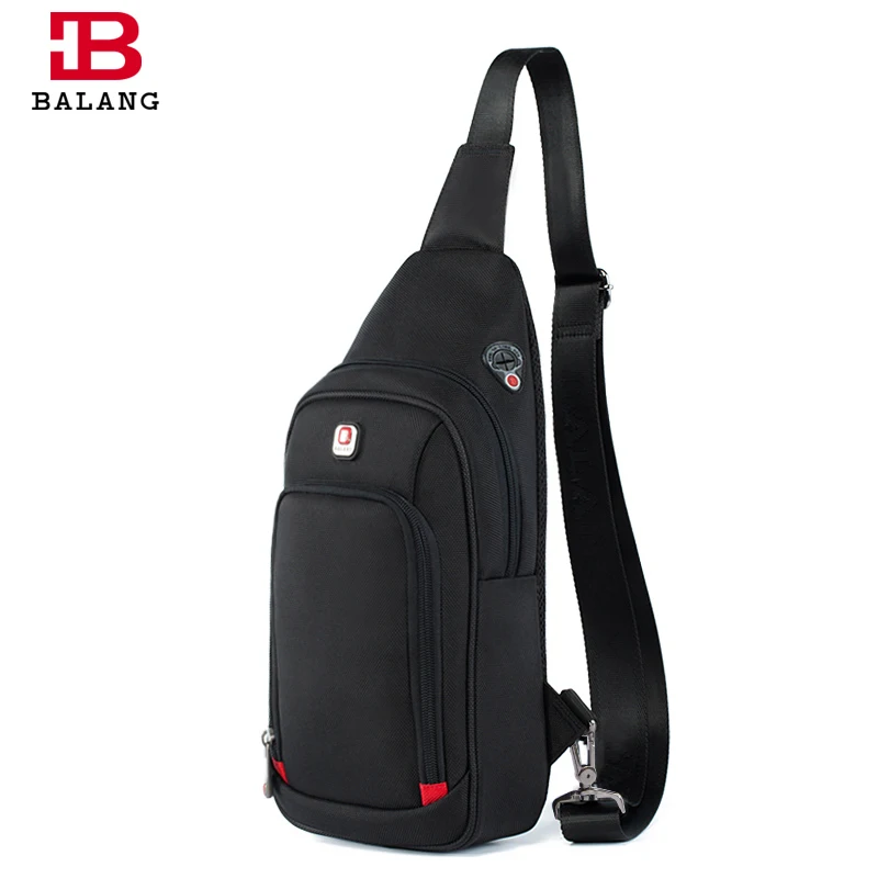 Мужская деловая сумка мессенджер BALANG черная водонепроницаемая на плечо для IPAD Mini