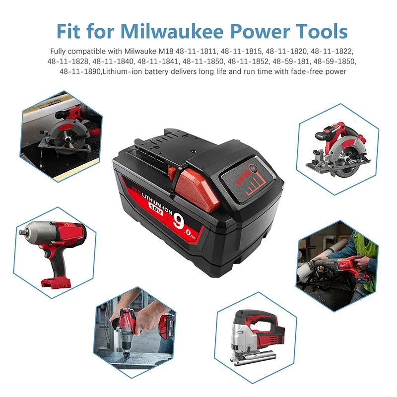 Аккумулятор Milwaukee 48-11-1852 M18 увеличенной емкости XC 6 0 Ач для беспроводных