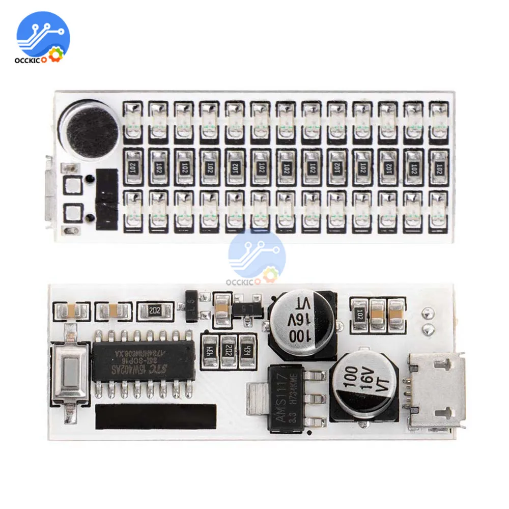 Светодиодный мини дисплей с USB 2*17/2*13 индикатор музыкального спектра регулятор