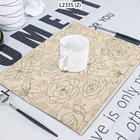 1 шт. растительный пион рисунок граффити ткань для украшения дома коврик для стола ткань чайное полотенце подставка 42*32 сервировочные ткани
