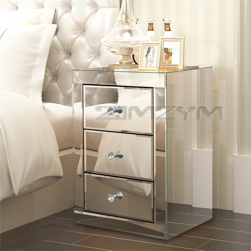 

Мебель для спальни, прикроватный столик с хрустальной ручкой, зеркальный стеклянный прикроватный столик, гостиная с тремя отделениями, шка...