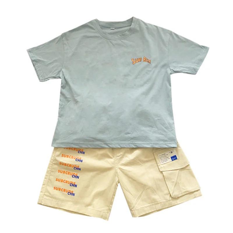 

Boys summer short-sleeved fashion and handsome boutique suit 2021 new children's summer clothes big kids