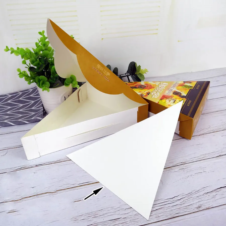 100 шт. треугольные коробки для пиццы вылета фруктовый пирог сыра торта подарочные