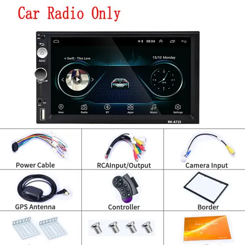 Without Camera Camecho gps Navi Android 8,1 Авторадио 2Din Wifi автомобильные радиоприемники Bluetooth Mp5 мультимедийный плеер FM USB Радио Coche автомобильный аудио стерео - Цвет: Without Camera