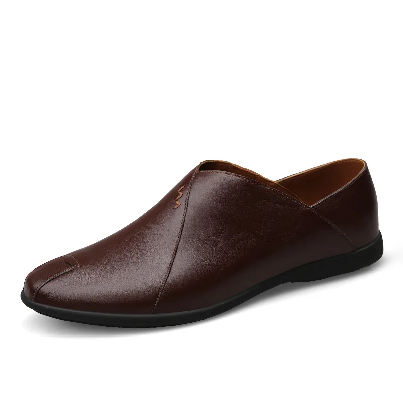 

New Loafer Shoes Men Fashion Genuine Leather Slip-on Moccasins Handmade Male Casual ShoesDriving Shoes Lightweight Leisure Flats