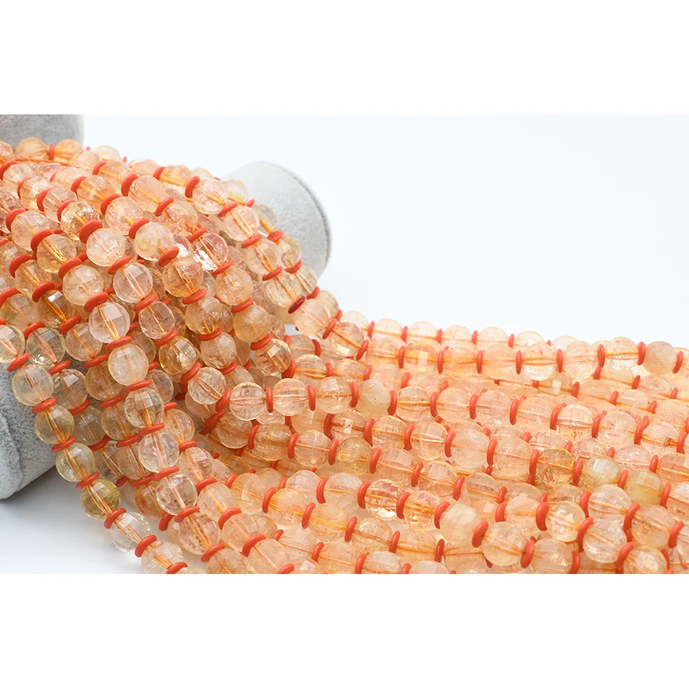 

10mm AA Natural Faceted Citrine irregular round Stone Beads For DIY necklace bracelet jewelry making 15 "free delivery
