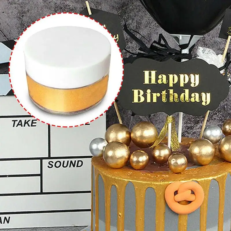 DIY съедобные Блеск порошок Цвет тортиков украшения 5g золотого и серебряного