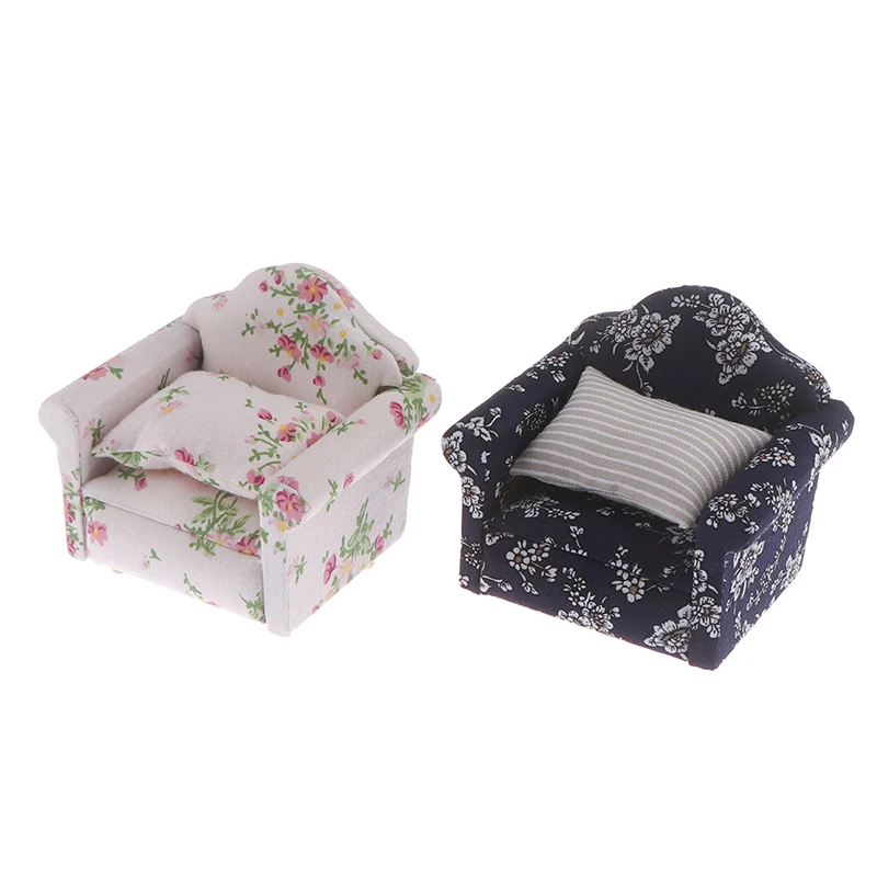 

1:12 Miniature Soft Sofa For Dolls Mini Furniture Toys Doll House Pretend Play Toy For Girls Gift Children Decoration