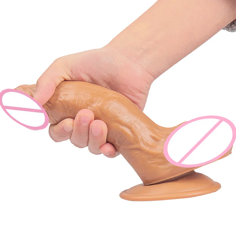 ТПЭ реалистичный мягкий Cyberskin фаллоимитатор с большим пенисом для женщин на