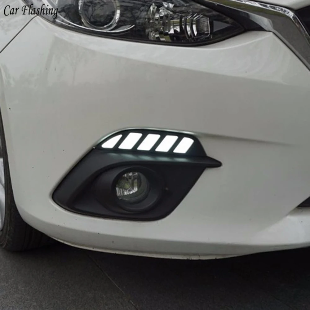 2 шт. LED DRL для Mazda 3 Mazda3 Axela 2014 2015 2016 светодиодный Габаритные огни дневного света
