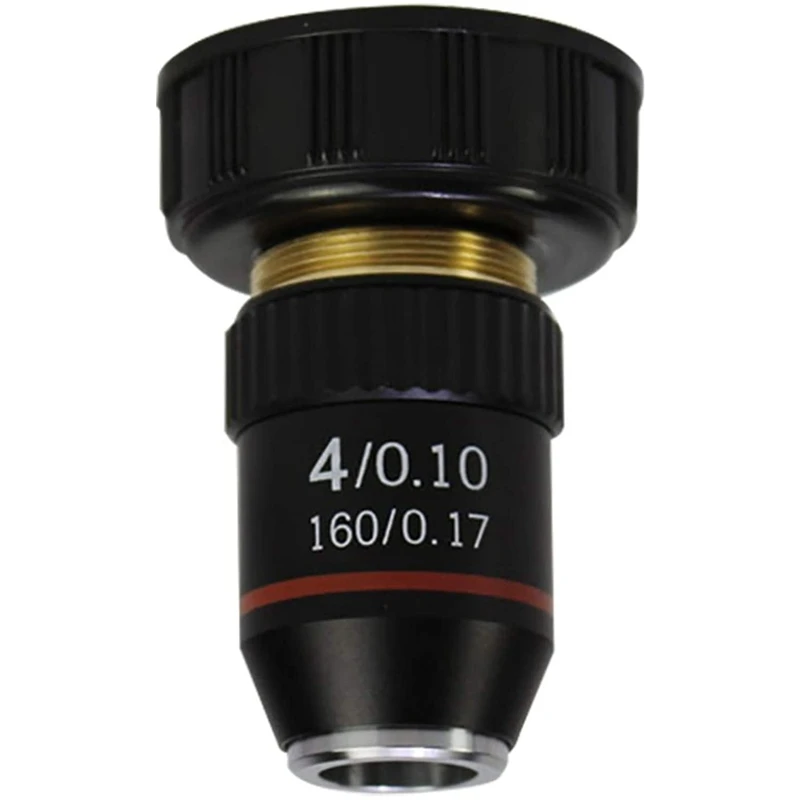 

4Pcs 4X 10X 40X 100X 195 Biological Microscope System Biological Microscope Laboratory Achromatic Objective Lens