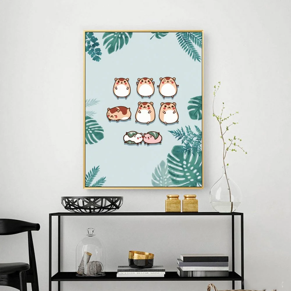 Настенная Картина на холсте принты в скандинавском стиле мультяшный маленький