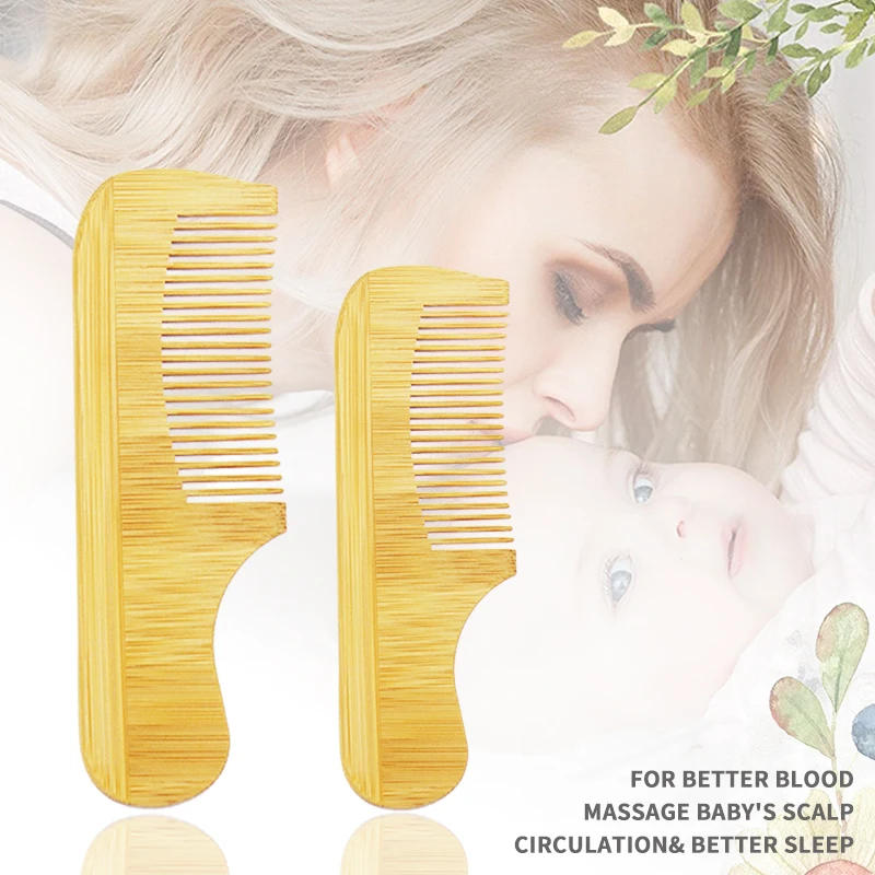 

Moq Customized Logo Natural Eco Bamboo Baby Hair Comb Small Mini Pocket Comb