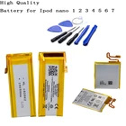 Сменный аккумулятор для Apple iPod Nano 1, 2, 3, 4, 5, 6, 7 Gen, 3,7 в, литий-полимерный аккумулятор с инструментами для ремонта