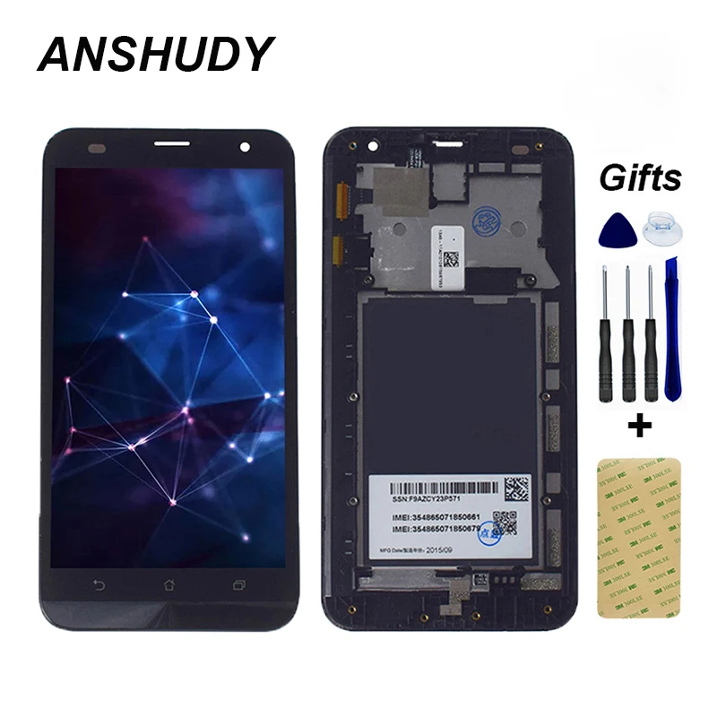 Для Asus ZenFone 2 Laser ZE500KL Z00ED ЖК-дисплей Панель модуль+ сенсорный экран дигитайзер сенсор стекло в сборе рамка