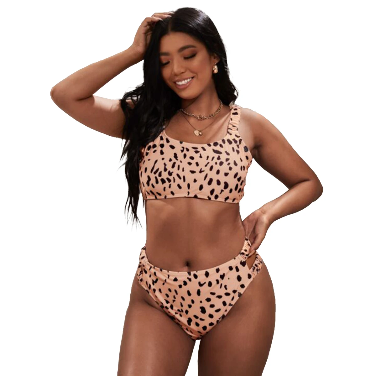 

Бикини в стиле пэчворк большого размера, купальник с высокой талией, женский кружевной купальник, купальный костюм большого размера, танкин...