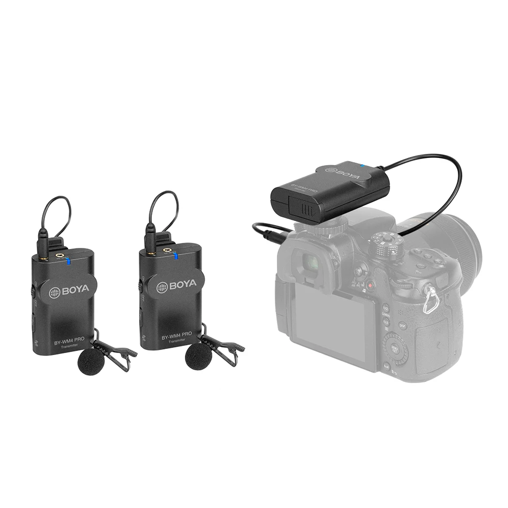 BOYA BY WM4 Pro K2 Портативная Беспроводная микрофонная система 2 4G (двойные Передатчики