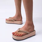 Шлепанцы из ПУ, женская летняя одежда, Нескользящие сандалии на толстой подошве, женские пляжные сандалии для отдыха