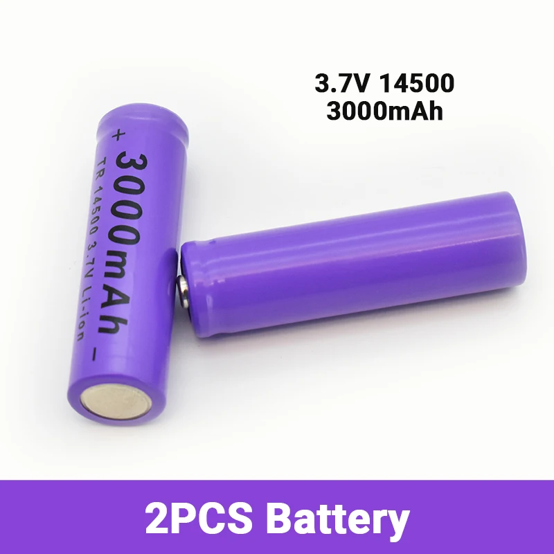 Литиевая батарея высокой емкости 14500 3 7 в 3000 мА/ч перезаряжаемая фонарик