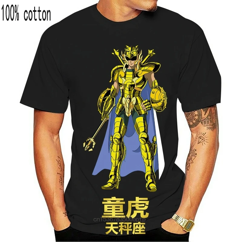 

Новая японская футболка аниме серия манга Saint Seiya Libra 3, черная Базовая футболка