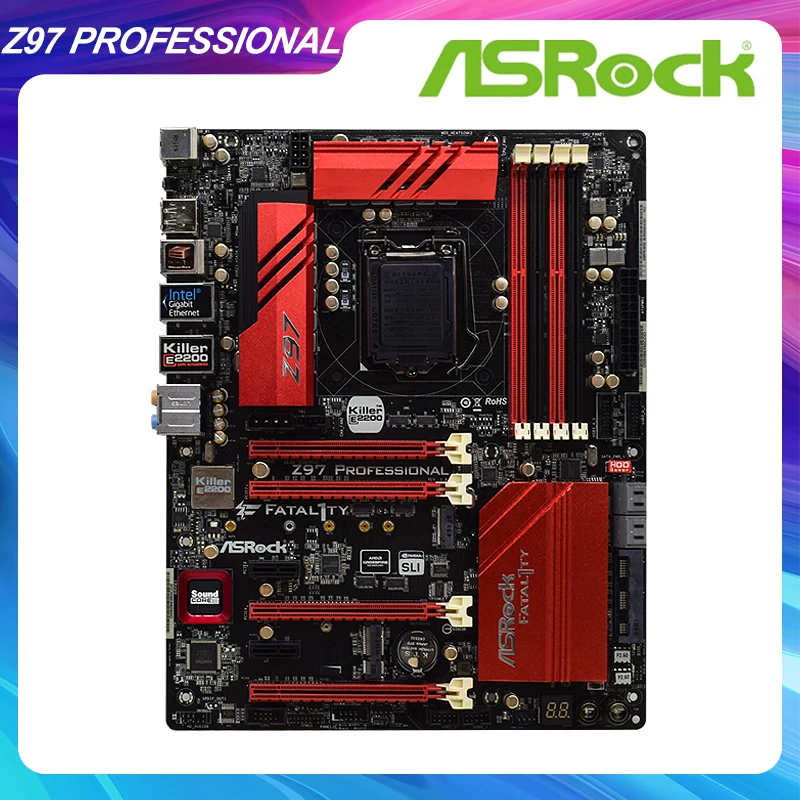 

Z97 PROFESSIONAL For ASRock Original Used PC Motherboard DDR3 intel Z97 USB 3.1 LGA1150 i7 i5 i3 cpus mining desktop motherboard