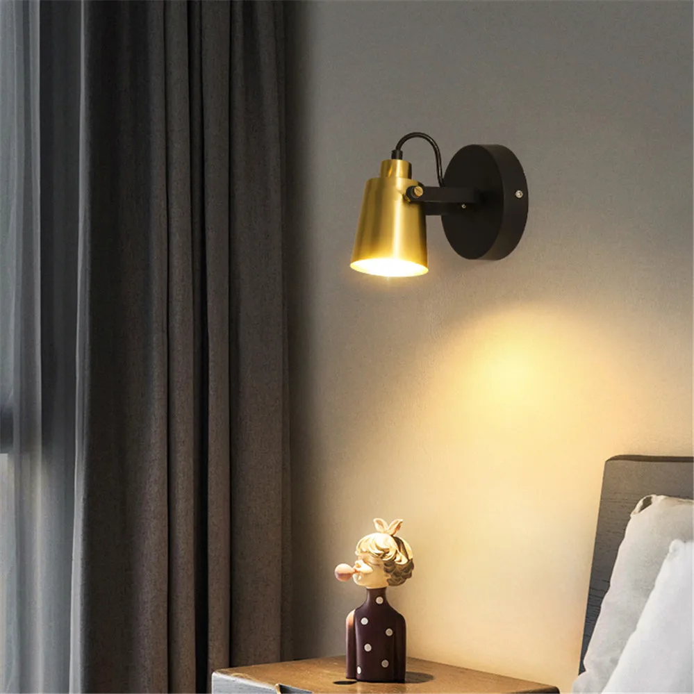 

American Vintage Industrial Metal Led Wall Lamp For Bedroom Stairs Bar Bathroom Mirror Light Fixtures Interior Loft Decor Sconce