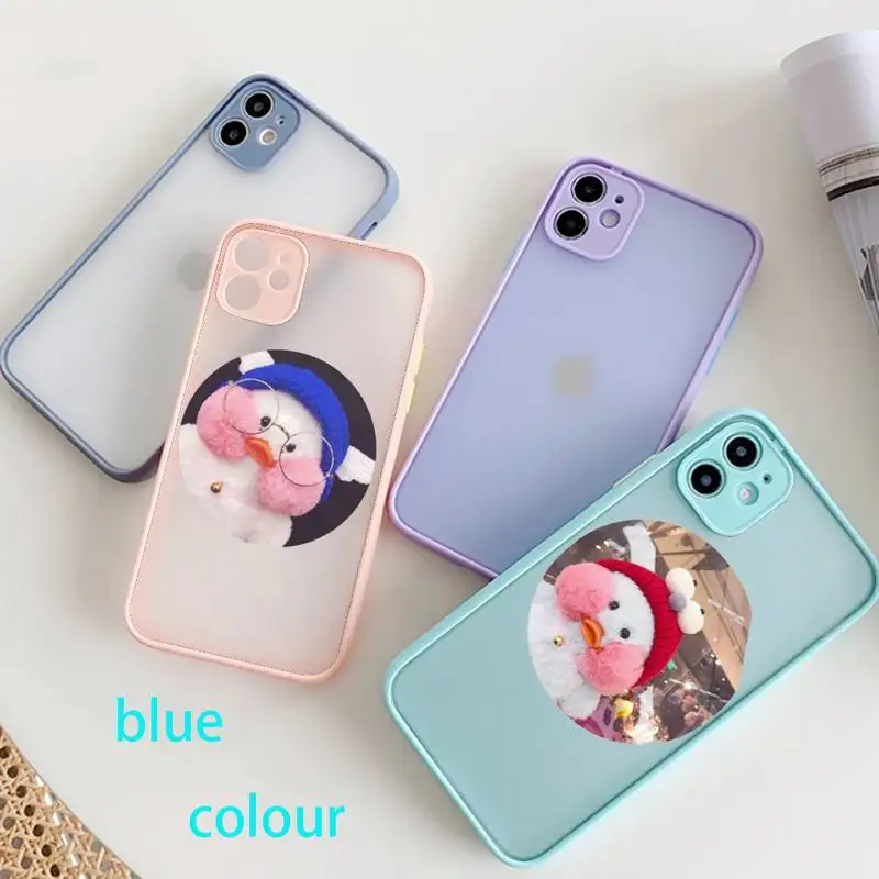 

Funny Cute Cartoon Duck Phone Case For IPhone 12 11 Pro Max XR XS Max X SE2 6s 7 8 Plus Hard Shockproof Blue Case