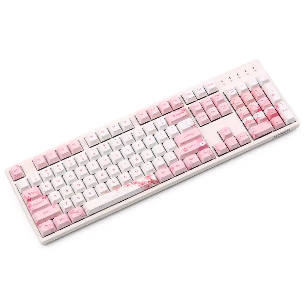 108 keys Cherry blossom, 126 клавиш, полный набор, механическая клавиатура, PBT, Пять клавиш для сублимации лица, для механической клавиатуры - Цвет: 108 keys