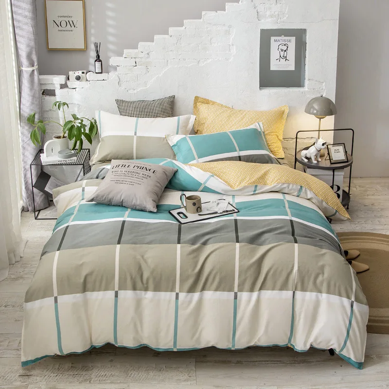 

Simplicity Bedding Set Fashion Double Design Skin-Friend Cotton Fabric Quilt Cover Sheet Pillowcases Enjoy Soft Night Oceania