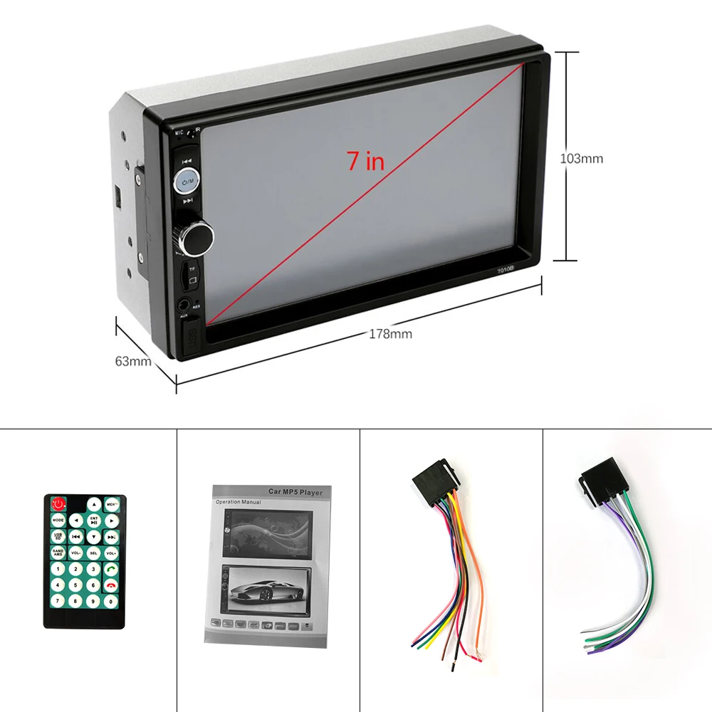 Hikity MP5 сенсорный экран 2 Din Автомобильный мультимедийный 7 ''Универсальный